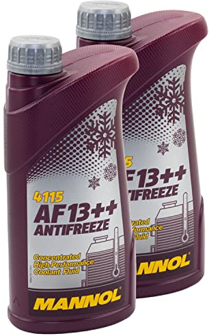 Kühlerfrostschutz Kühlmittel Konzentrat MANNOL AF13++ Antifreeze 2 X 1 Liter -40°C rot