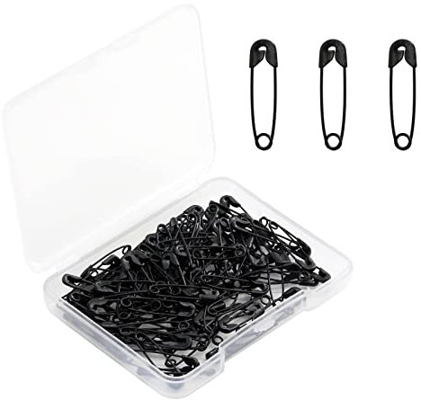 zoerbufan 150 Stück Sicherheitsnadeln, 19mm Große Sicherheit Pins, Gebogene Sicherheitsnadeln für Kleidung Basteln Nähen Säumen Craft, Rostbeständig