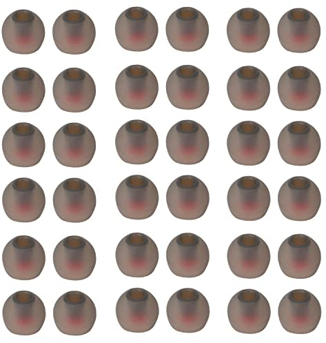 CYADCI 36 Pieces Large Earbud Tips Soft and Comfortable Ear Bud Replacement Pieces Silicone Fit Most in-Ear Headphones，Inner Hole 3.8mm -5.5mm，Black and Red Replacement Earbuds Silicone Tips