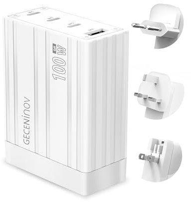100w USB c netzteil，USB c ladegerät 100W Charger 4 Port GaN mit EU, UK und US Stecker, kompatibel mit MacBook Pro/Air, Pixelbook, ThinkPad, iPhone 16/Pro/15/14, XPS, iPad Pro, Galaxy S24