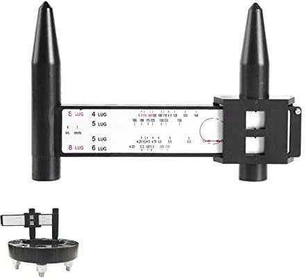 Rianpesn Calibro di Misura PCD | Calibro per Cerchioni a 8 Alette - Calibro del cerchione per Auto, Modello di bullone del cerchione, Strumento di misurazione Scorrevole PCDs Righello