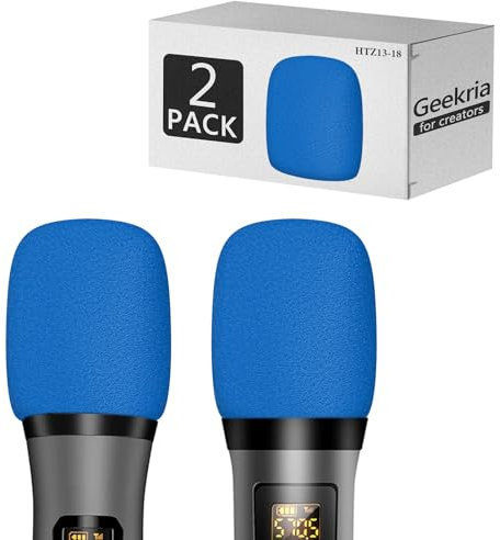 GEEKRIA for Creators - Parabrisas de espuma para micrófonos de 1.6 pulgadas de diámetro, parabrisas antipop, cubierta de viento de micrófono, filtro de espuma de esponja compatible con Bietrun WXM09
