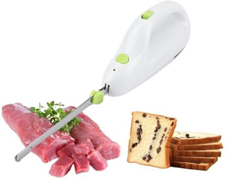 Topyond Elektrisches Brotmesser, Edelstahlklinge Für Müheloses Schneiden von Toast Und Fleisch, Automatischer Küchenschneider Mit EU-Stecker, Elektrisches Tranchiermesser Für Fleisch Und Truthahn