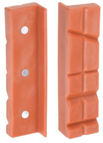 sourcing map Magnetic Vise Jaws 4 Inch Magnet V-Grooves Soft Nylon Bench Jaw Pads Covers Multi-Purpose Protector for Woodworking Jewelry Making Plumbing, Yellow