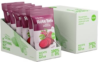 BUAH® Knusprige Rote Beete Chips - 100% Natürlich, Ohne Fett & Zusätze, Vegan, Glutenfrei, 6x Snack Beutel