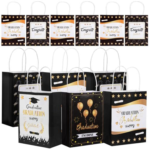 TOVINANNA 12stücke Geschenktüten Kraftpapier Mit Für Abschlussfeiern Partydekoration Und Mitgebsel Für Graduierungsfeiern Und Praktische Geschenkverpackungen