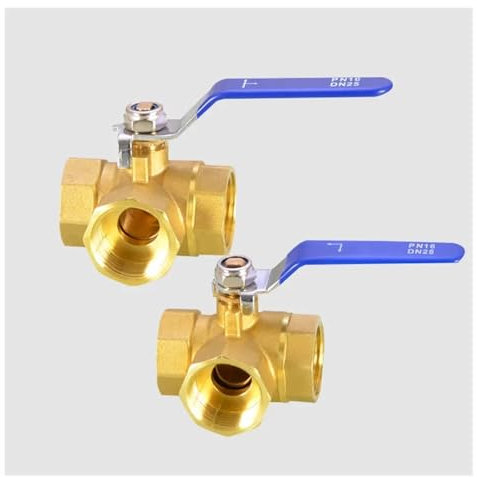 1pc 1/4 3/8 1/2 3/41 Female Brass Full Port T-Port L-Port 3 Way Ball Valve Connector Adapter for Water Oil Air Gas BIANMTSW(3/8,L-Type)