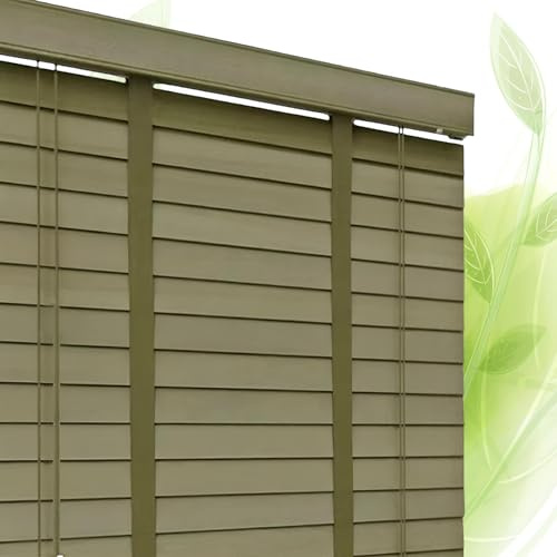Eiauiuo Wooden Venetian Blinds 50mm Adjustable Slats - Solid Wood Blackout Blinds With Anti-UV, Sun Protection & Soundproofing For Home, Office, Kitchen – Customizable(70x210cm)