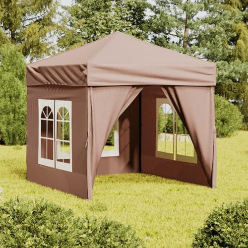 Xichuzi Carpa de Fiesta Plegable con Paredes Laterales Gris Taupe 2x2 m, Carpa Playa, Cenador, Toldos Playa, Pergola Playa, Toldo Exterior, Pergolas De Jardin - 93505