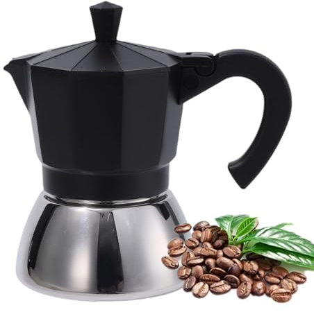 Diuyzoc Caffettiera a percolatore per piano cottura, in metallo, macchina da caffè classica per espresso e caffè, bollitore per caffettiera piccola, per caffettiera