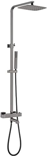 Générique Ensemble de Robinet de Douche Mural, Ensemble de Douche système de Douche Pistolet Gris thermostatique en Laiton inverseur mélangeur de Pluie Ensemble de robinets de Douche de Salle de Bain