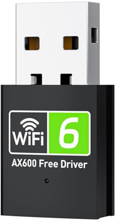CY-SUZON USB WiFi Adapter for Desktop PC, AX600 USB WiFi 6 Adapter with 5GHz/2.4GHz Dual Band, Bulit-in Driver for Windows 10/11 (AX600-MINI)