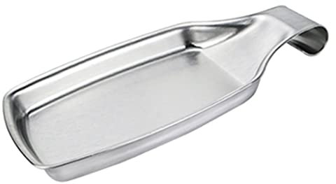 Repose-cuillère en acier inoxydable pour cuisine, support en métal, support de spatule, louche avec fond carré, support de cuillère de comptoir pour la cuisine