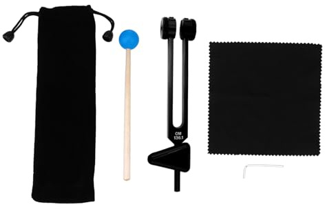 Gatuida 1Satz Om Stimmgabel Teiliges Yoga mit Vibrationstherapie Werkzeugen für Klangheilung Hammer und Tragetasche für Meditation und Entspannung