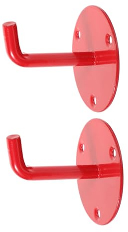 Soporte para Extintor de Pared Fijo, Hierro Rojo, 2 Piezas, 2-9 Kg | Gancho Doble para Co2, Diseño Compacto y Ligero, Uso en Hogares y Oficinas, Montaje para Pared