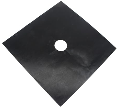 POPETPOP 4 Pièces Protection Pour Plaque De Cuisson à Gaz Revêtement Antiadhésif Pour Four Prédécoupées Au Centre Compatibles Avec Brûleurs à Gaz Variés
