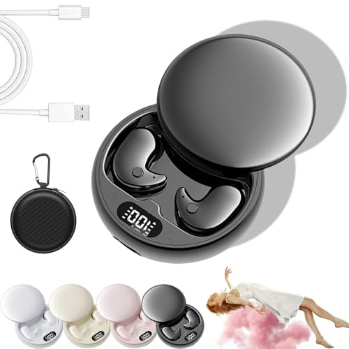 Mindbuds – Die Unsichtbaren Earbuds Ohne Druckgefühl, Mindbuds Unsichtbare Schlaf Kopfhörer, Bequem Seitlich Schlafen, Bluetooth 5.4 Mini Kopfhörer, In Ear Kopfhörer Zum Schlafen, Arbeiten, Sport (A)