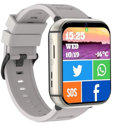 Reloj inteligente 4G con tarjeta SIM, soporte multiaplicación y llamadas 4G, pantalla táctil completa para hombres y mujeres