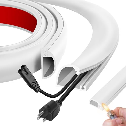 Goulotte Passe Cable Mural 1m×27mm Goulotte Electrique pour 2 à 5 Cordons | Retardateur de Flamme Cache Cable Tv Mural,Flexible Silicone Cache Fil Electriquepour la maison, le bureau et le domicile