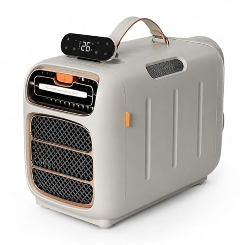 DIUNAOZI Condizionatore Portatile per Campeggio 4800 BTU,Raffreddamento Rapido per Camper,Van e Tenda,Deumidificatore Integrato,modalità Notte Silenziosa,AC/DC 24V,Telecomando,420W a Basso Consumo