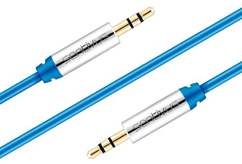 Sentivus 2m Aux Kabel, Audio Klinkenkabel 3,5mm für iPhones, iPads, Smartphones, Tablet & andere Stereo Geräte, blau