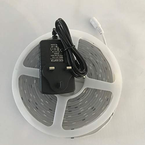 online-leds 5M 16.3ft Landscape Decking Garden Outside Warm White Led Strip Lighting – Indoor/Outdoor Lighting Set – Landscape, Decking, Kitchen & More – Waterproof Plug & Play Design