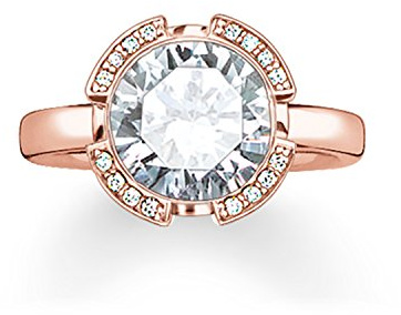 THOMAS SABO Damen-Ring 925 Sterling Silber 750 rosegold vergoldet Zirkonia weiß Gr. 54 (17.2) TR2038-416-14-54