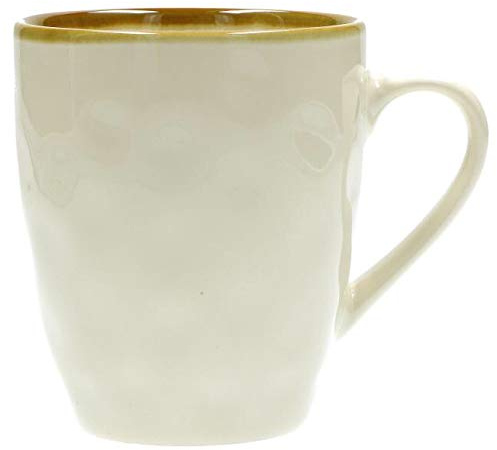 CONCERTO Rose & Tulipani Ocra Becher Ivory 430ml italienisch Steinzeug Tasse Kaffeebecher Kaffeetasse