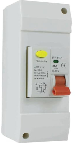 as - Schwabe FI-Schutzschalter - 25A, 30mA, 2polig, Typ A | FI-Schalter für Caravan, Wohnwagen & Wohnmobil – Fehlerstrom-Schutzschalter zur Selbstmontage – IP44, 61565