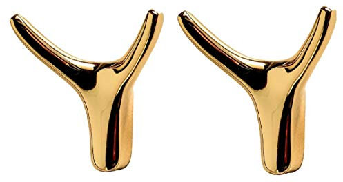 C-G 2 Wandhaken gold glänzend Metall Handtuchhalter Garderobenhalter Kleiderhaken