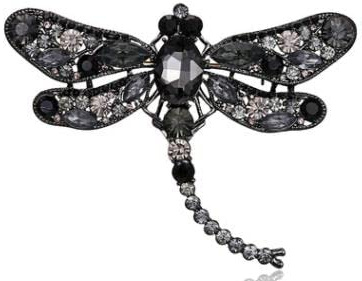 Große Libelle Brosche Anstecker Tier Brosche K38-S Schwarz