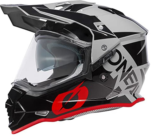 O'NEAL | Motorcycle Helmet | Enduro Motorcycle | Ventilation openings for maximum airflow & cooling, ABS shell, safety standard ECE 22.06 | Sierra Helmet R V.23 | Adult | Black White | Size XL