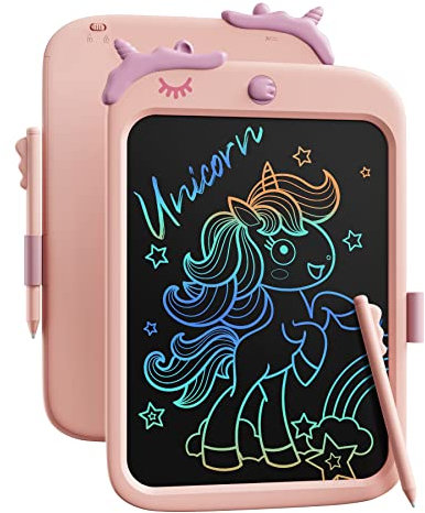 10-Zoll-LCD-Schreibblock, elektronisches digitales Schreiben und Farbbildschirm-Graffiti-Brett, Geschenke für Kinder und Erwachsene 3, 4, 5, 6, 7, 8 (Rosa)