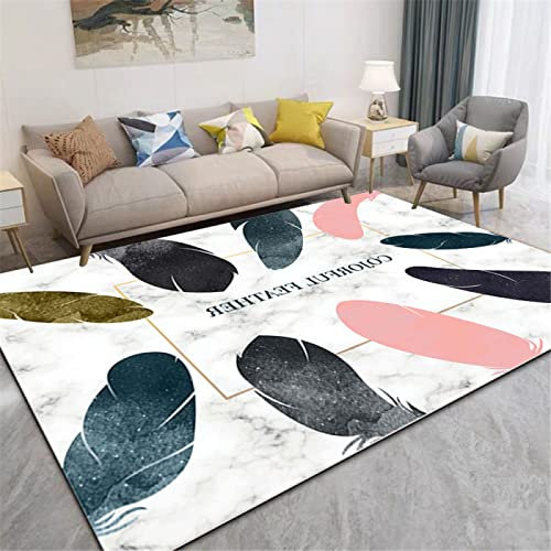 DJHWWD Teppichs Schlafzimme webteppich Schlafzimmer Weißer Teppich Rechteck Moderner Stil Wohnzimmer Bodenmatte Verschleißfest Teppiche 80X160CM