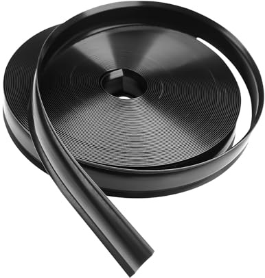 2,5 cm schwarze Vinyl-Zierleiste, Schraubabdeckung, für Wohnmobil, Boot, Wohnmobil, Reiseanhänger (7,6 m)