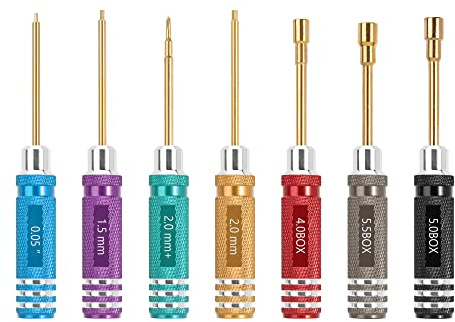 INJORA 7pcs RC Werkzeugsatz Sechskantschraubendreher für TRX4M SCX24 FCX24