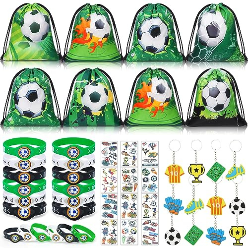 vamei Football Pinata Anniversaire Garçon Petits Cadeaux Anniversaire Football avec Bracelet Silicone Football Porte-clés Sac de Football à Cordon Pour Cadeau Anniversaire Enfants Invites, TY004807H