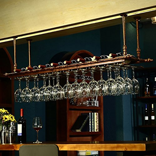 FanXus wine racks metal Wine Glass Rack,Glassware Rack Wine Rack、Shelf Wine Glass Holder,Wine Glass Rack, Champagne Glass Rack、 (Color : Bronze, Size : 100 * 30cm) Made in China