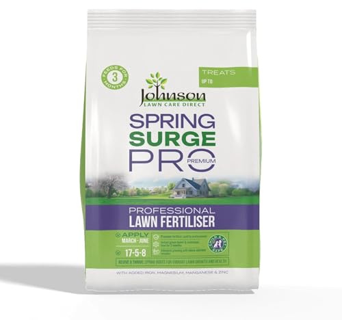 Professional Spring Lawn Fertiliser - Spring Surge Pro - [17:5:8] High Nitrogen Lawn Feed : Professional Grade Pet Friendly Fertilizer - Long lasting - Feeds up to 200m2 for 3 months
