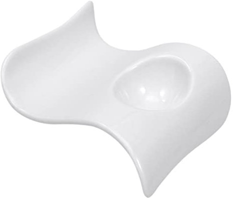 QTANZIQI 1 pz portauovo in Ceramica Contenitore per Uova portauova a Forma di Onda Colazione Vassoio in Metallo espositore per Uova portauovo Riutilizzabile Tazze in Ceramica Uovo Morbido copriuovo