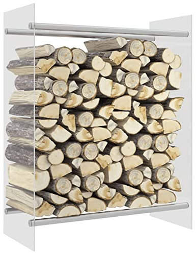 Bulliing Firewood Rack Transparent 80x35x100 cm Tempered Glass,Firewood Holders Indoor Wood Stove Outdoor Fireplace Heavy Duty Wood Stacking Wood Storage Kit for Fireplace Tool