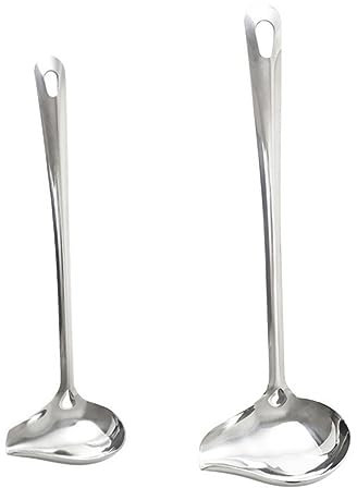 PHENOFICE 2 Piezas Cuchara Para Salsa De Acero Inoxidable Cucharón Para Salsas De Cocina Cucharas Para Aceite Mango Para Servir y Aceite