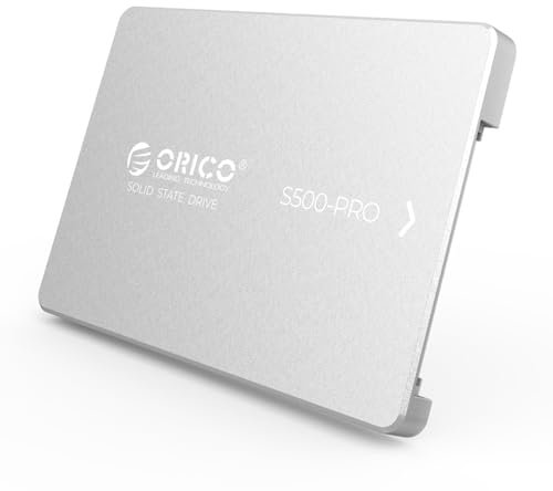 ORICO SSD SATA 128Go, SSD 2.5 Interne, Jusqu'à 450MB/s, 3D NAND SATA III Disque SSD avec Coque en Aluminium, pour Desktop Laptop PS4 NAS DIY External Drive - S500PRO