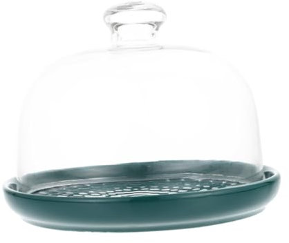 Cabilock Vassoio Set in Vetro per Dolci con Coperchio Trasparente Elegante e Unico per Esposizione Snack e tè Pomeridiano in Famiglia