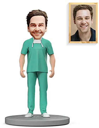Figura personalizada de médico Bobblehead, regalo médico profesional, escultura de arcilla polimérica hecha a mano, perfecta para agradecimiento al trabajador de la salud o graduación de la escuela de