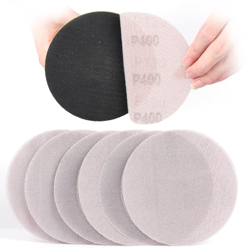 Sruhrak 150 mm Schleifgitte Klett, 30 Stück Körnung 400 Schleifnetz Set | Effiziente Staubentfernung Abranet für Wandschleifer, Netzschleifpapier für Holz, Metall, Auto, Lack