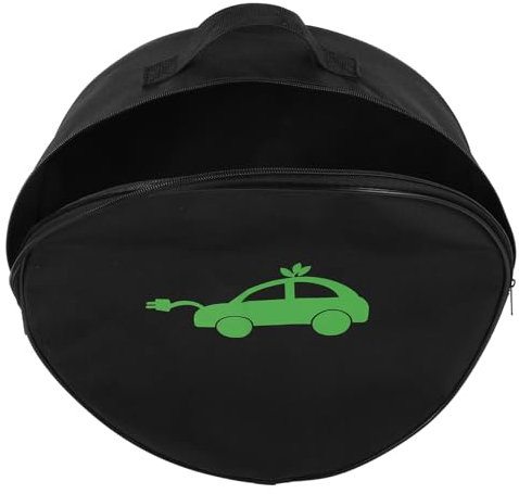CLISPEED Ev Charger Organizer Bag for Electric Car Charger Waterproof Round Ev Cable Storage Case with Shockproof and Flame-retardant Design Portable Handheld Storage in Vehicles