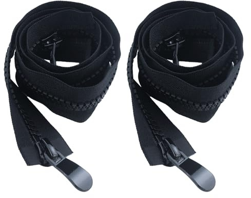 Lot de 2 fermetures éclair 70 cm, #8 séparables, deux voies, noires, pour couture, manteaux, vestes, sacs, linge de lit