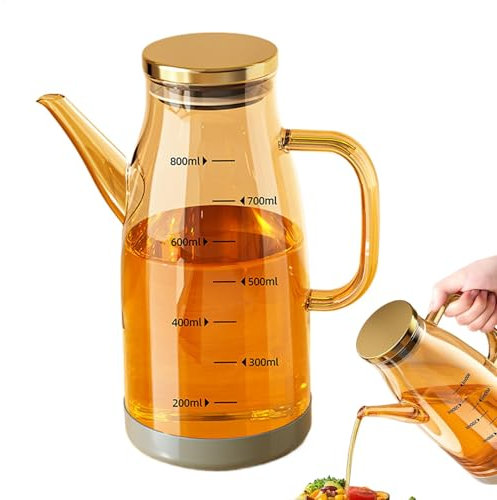 Generisch Ölspenderflasche, Sojasaucenglaskrug, Nachfüllbare Ölflasche, Leicht Zu Reinigen, Anti -Tropfausguss, 17x7x19,5 Cm, Für Salat, Braten, Kochen, Grill, Luft, Luft