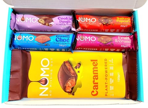 NOMO Chocolate Selection Hamper Gift Box | Caramel | Free From, Gluten Free, Dairy Free, Egg Free, Nut Free, Vegan & Vegetarian | Hamper Exclusive To INTERGALACTIC SWEETS